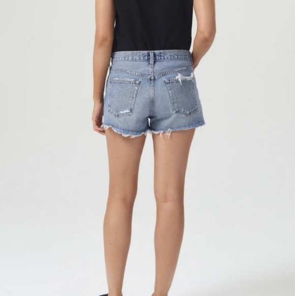 AGOLDE 100% Cotton High-Rise Parker Sz 28 Cut Off Denim Shorts - Picture 3 of 14